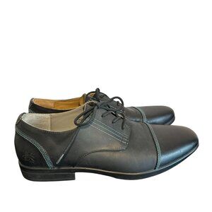 John Fluevog Mens Breton Leather Derby Dress Shoes Black Mismatched Size 10